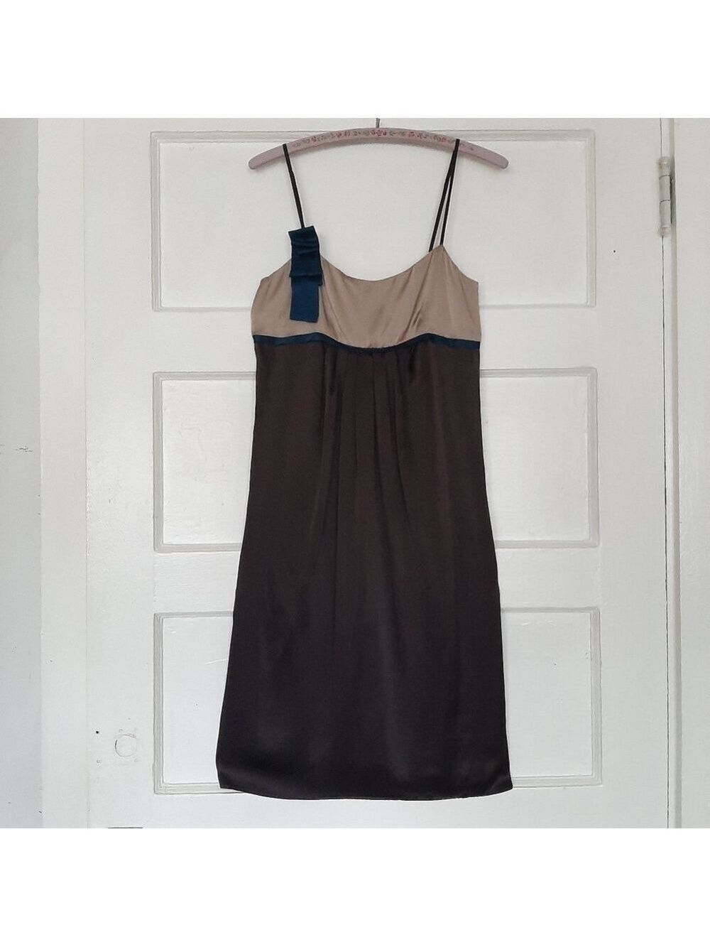Mint Jodi Arnold Empire Waist Mocha Silk Dress